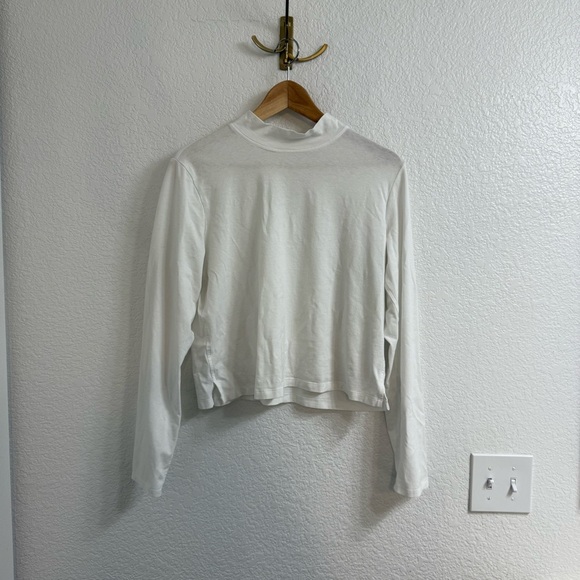 Lululemon Classic-Fit Cotton-Blend Mockneck Long-Sleeve Shirt White Size Large - Picture 2 of 4